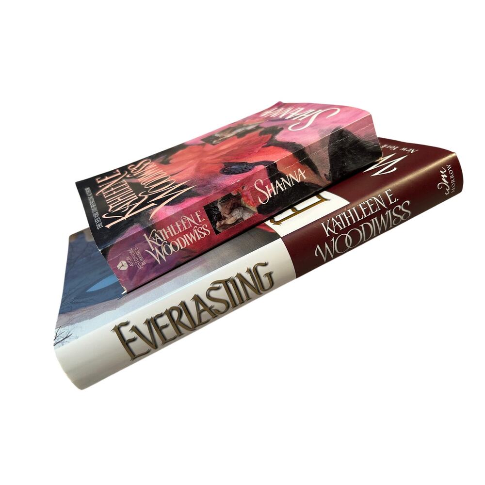 K Woodiwiss Bundle - Iconic SHANNA + Like New EVERLASTING - Red Cloth Hardcover